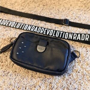 RAD REV Black Leather Crossbody Bag with 2 Removable Straps